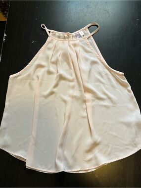 Blush Pink Halter Neck Sleeveless Top